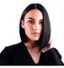 Medium 35cm Black Straight Synthetic Natural-Looking Wig with Gift Net 1