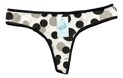 Nuevas Mujeres Pack of 12 Low Rise Printed Cotton Thongs 5