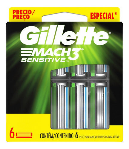 Repuesto Gillette Mach3 Sensitive X 6 Cartuchos 1