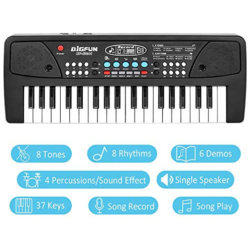 M Sanmersen Piano Keyboard for Kids, Kids Piano with Microphone Portable Electronic Keyboards for Beginners 1