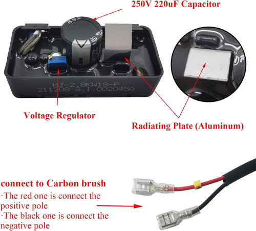 Avr Regulador + Carbones Grupos Generador 220v 2500-3500w 4