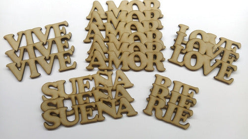 100 Palabras Fibrofacil Decorativas Mdf Ríe Sueña Love Amor 0