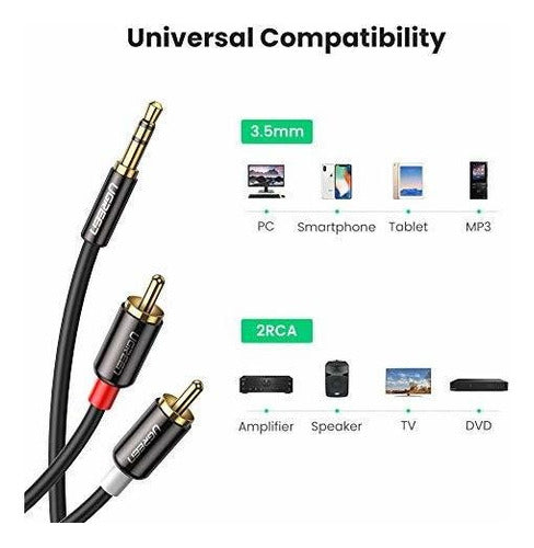 Cable Divisor Auxiliar De Audio Estereo En Y De 0138 En 2 Rc 2