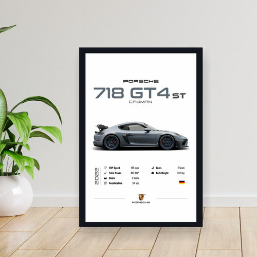 20x30 Minimalist Porsche 718 Gt4 Rs Frame 3