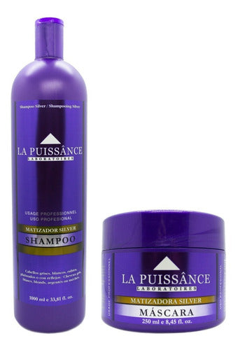 La Puissance Kit Silver Matizador Shampoo 1L Máscara Rubios 0