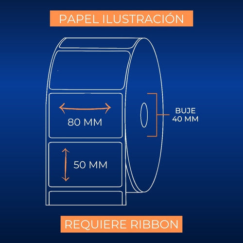 IDSHOP® Rollo Etiquetas Papel Ilustración 80x50 Mm X 1000 Unidades 1