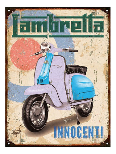 Vintage Advertising Tin Sign Lambretta Innocenti X273 0