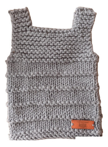 Hand-Knitted Baby Vest 3/6 Months Wool 0