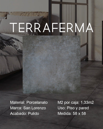 Terraferma Negro 58x58 - Porcelanato San Lorenzo 1ra 1