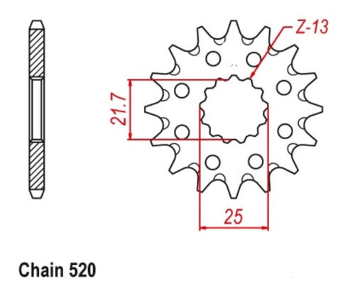 Guerrero Gxr 300 Pinion 13/14 Teeth 1