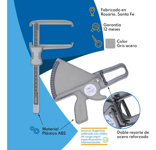 Medidor De Grasa Adipometro Plicometro Calibre Oseo Cinta 1