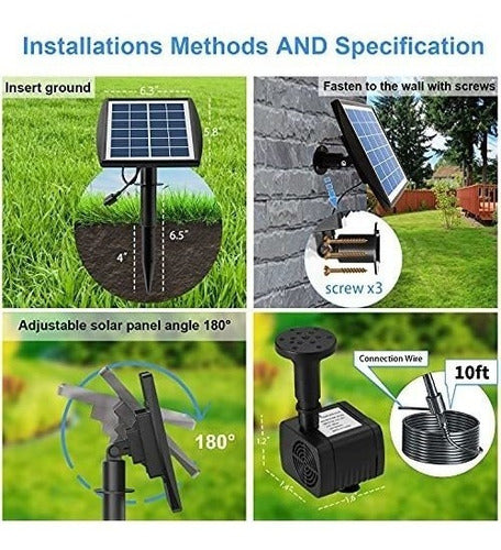 Bomba Solar De 3 W Para Baño De Pajaros 4