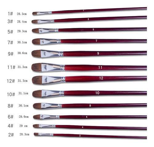 Helguera Set of 6 Art Brushes - Acrylic - Oil - Watercolor - Makeup 4