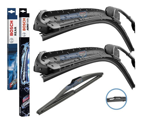 Kit 3 Bosch Wiper Blades Ford Focus 2 2009 2010 2011 2012 2013 0