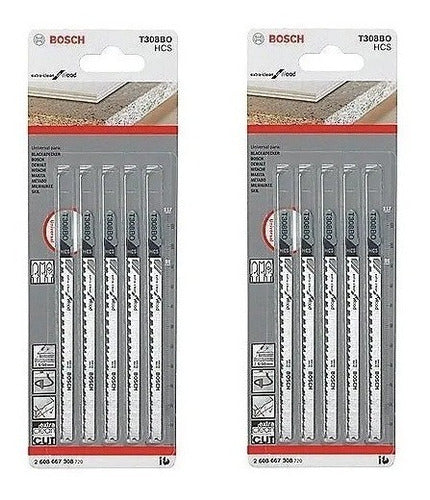 Bosch T308BO Jigsaw Blade for Melamine Curved Cuts - Pack of 10 2