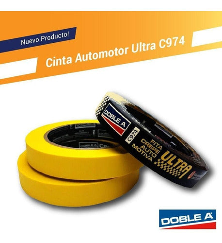 Doble A Ultra Yellow Paper Automotive Tape Box 18, 24mm 1