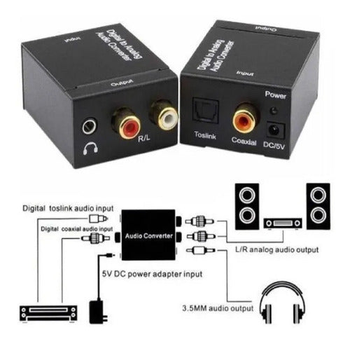 Optical Conversor Audio Digital Toslink Coaxial A RCA 1 Junta Nuevo 1