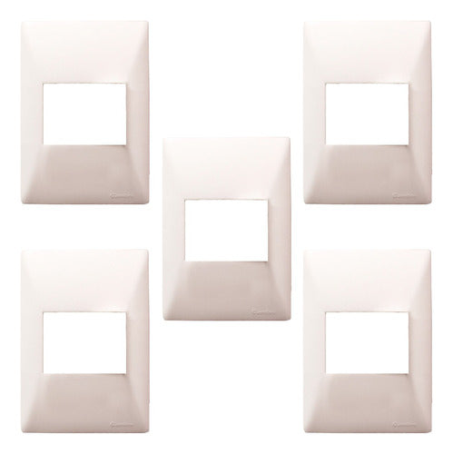 Pack of 5 White Line Cambre Switch Plate Covers 1/2/3/4 Modules XXII Century 6