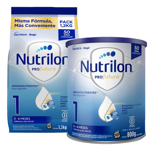 Nutrilon 1 Powdered Baby Formula Can 800g + Refill 1.2kg 0