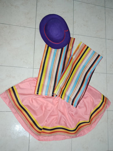 Coya Traje Niña Con Sombrero Disfraz Varios Colores 4