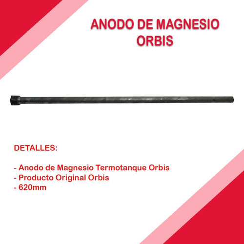 Ánodo De Magnesio 620mm Para Termotanque Orbis 0080go 1