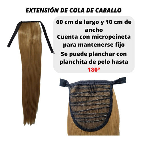 X10 Pelo Sintetico Cola Caballo Pony Premium Simil Natural 6