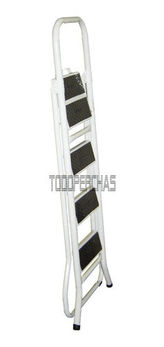 TodoPerchas Escalera Metalica Plegable 7 Peldaños Escalones Reforzada 2