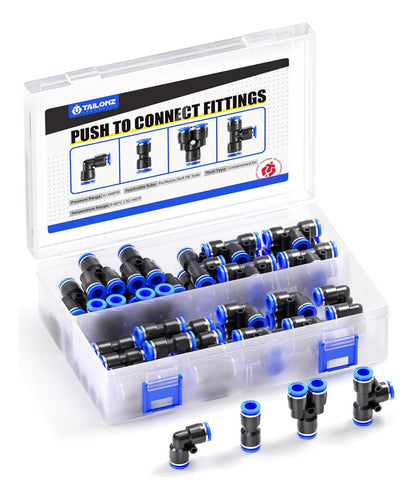 Tailonz Pneumatic 6mm Od Push To Connect Fittings Pneumatic Fittings Kit 40 Pcs 0