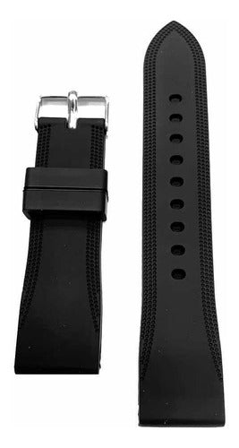 22mm Black Silicone Watch Band for Luminx Tomi Festin Watches 6