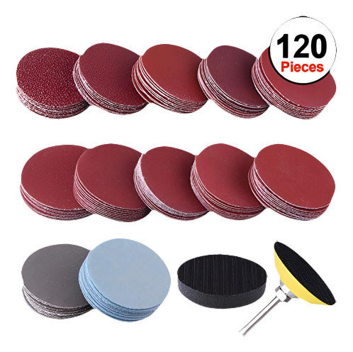 Siquk 120pcs Disco De Lija De 2 Pulgadas Con 1pc 1/4 &quot;s 1