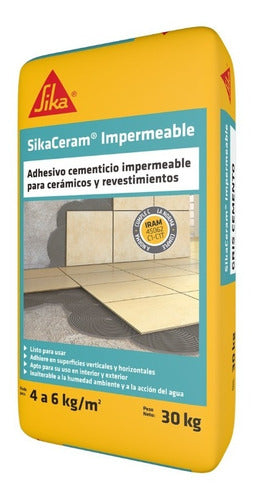 Sikaceram Waterproof Ceramic Adhesive for Pools 30kg 0