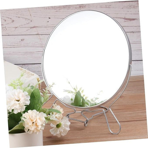 Round Makeup Mirror 12cm 2 Faces with 3x Magnification 0