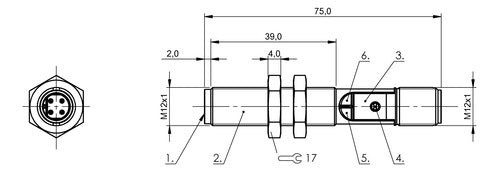 Sensor Capacitivo Obj. M12 Pnp Na Cone. M12 Balluff- Bcs00pj 1