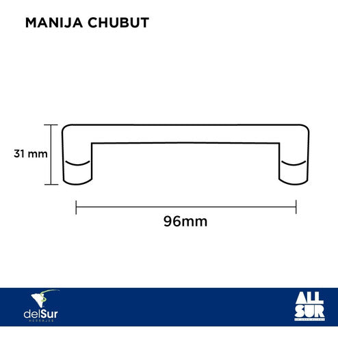 Manija Tirador Chubut 96mm Blanco Cajon Mueble Cocina X 4 1