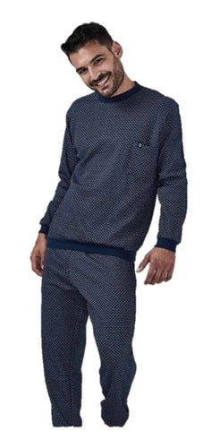Men's Winter Jacquard Warm Pajama Set - Typical Art 768 4