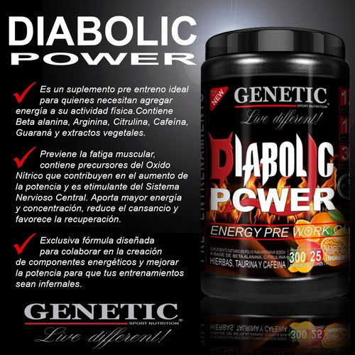 Genetic Sport Nutrition Aumento Muscular Whey Fase 1 Diabolic Bcaa Creatina 6