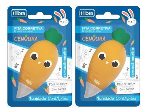 Corretivo Em Fita Cenoura Kit 2 Unidades - Tilibra 0