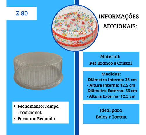 Kit 30 Embalagem Para Bolo/torta Z-80 Torta Jumbo Zettapack 1