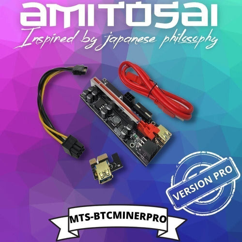 Amitosai Riser V009s Plus Pack X12 1x 16x PCIe Cable USB 3.0 Minerip6 5