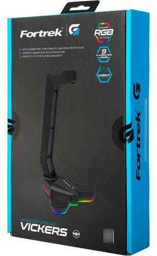 Suporte Para Fone Headset Fortrek Com Led Rgb Profissional 4