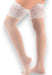 Temptation Lingerie Lace Bandeau and Thong Set + Lace Thigh-High Stockings for Women 11