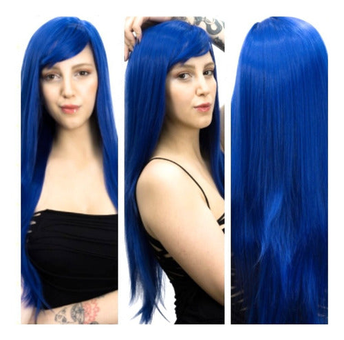 Fantasy Color Hair Wig Straight/Bangs 70cm #Blue 0