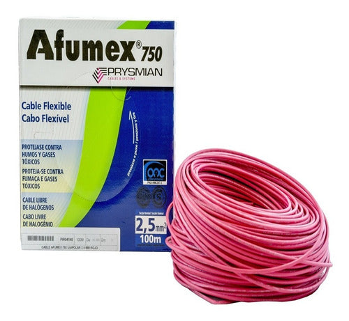Prysmian Afumex 750 2.5mm Red Single-Core Halogen-Free Cable Roll 0