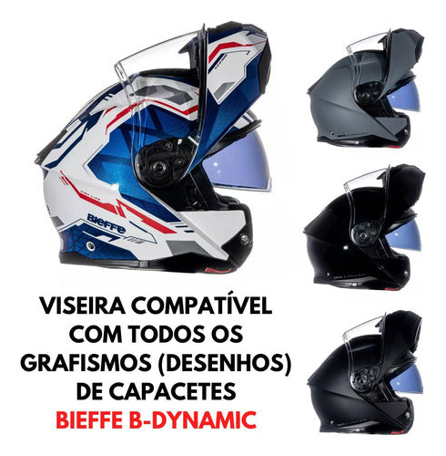 Viseira Capacete Bieffe B-dynamic Azul Espelhada 1