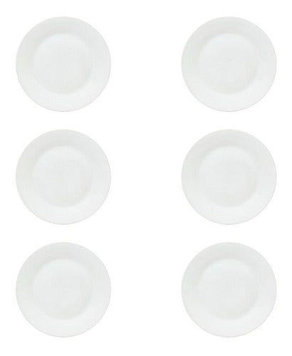 Plato Para Postre 19 Cm Kit X6 De Cerámica Blanca Bella Bg 1