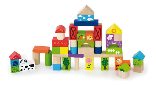 LALA DIDÁCTICO Wooden Building Blocks in Bucket 0