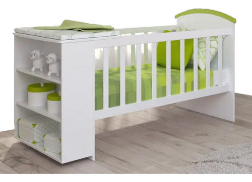 BH Lacquered Crib with Convertible Changing Table and Shelf Module C 6