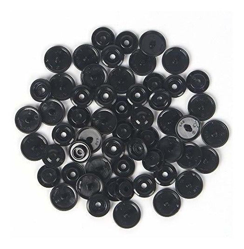 Broches De Presion Plasticos 12 Mm X100u. / Negro 0