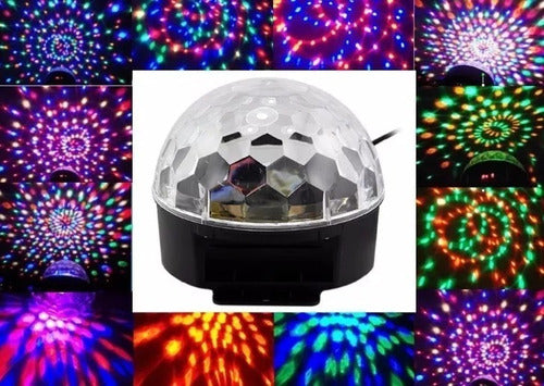 Esfera Audioritmica Giratoria Bola Led Rgb 6 Colores Usb Mp3 1