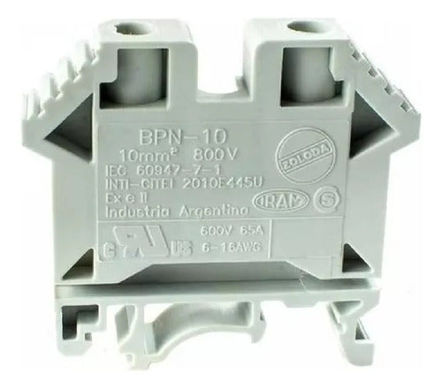 Borne De Paso Riel Din Bpn 10mm Bpn-10  Zoloda X Unidad 0